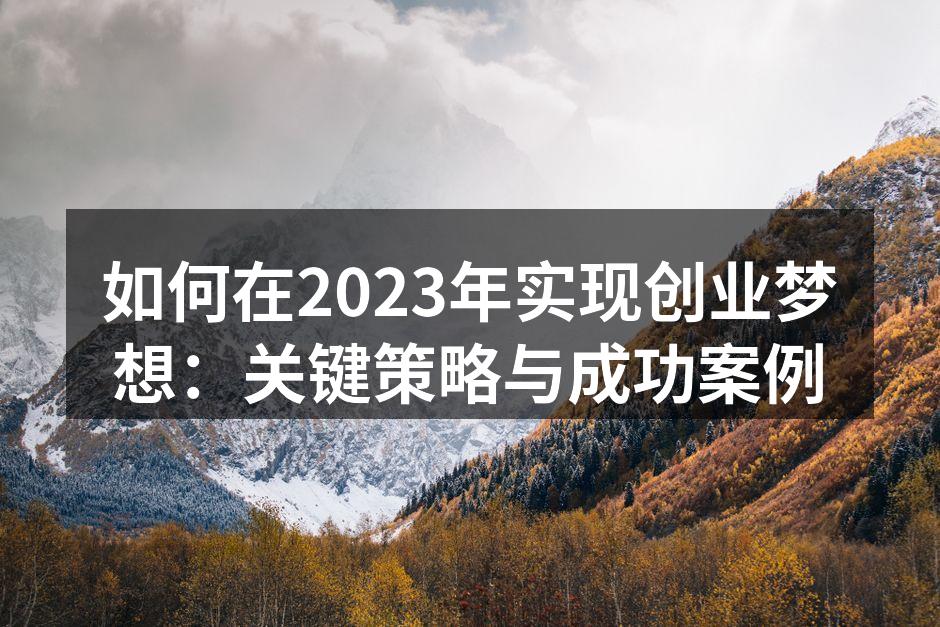 如何在2023年实现创业梦想：关键策略与成功案例